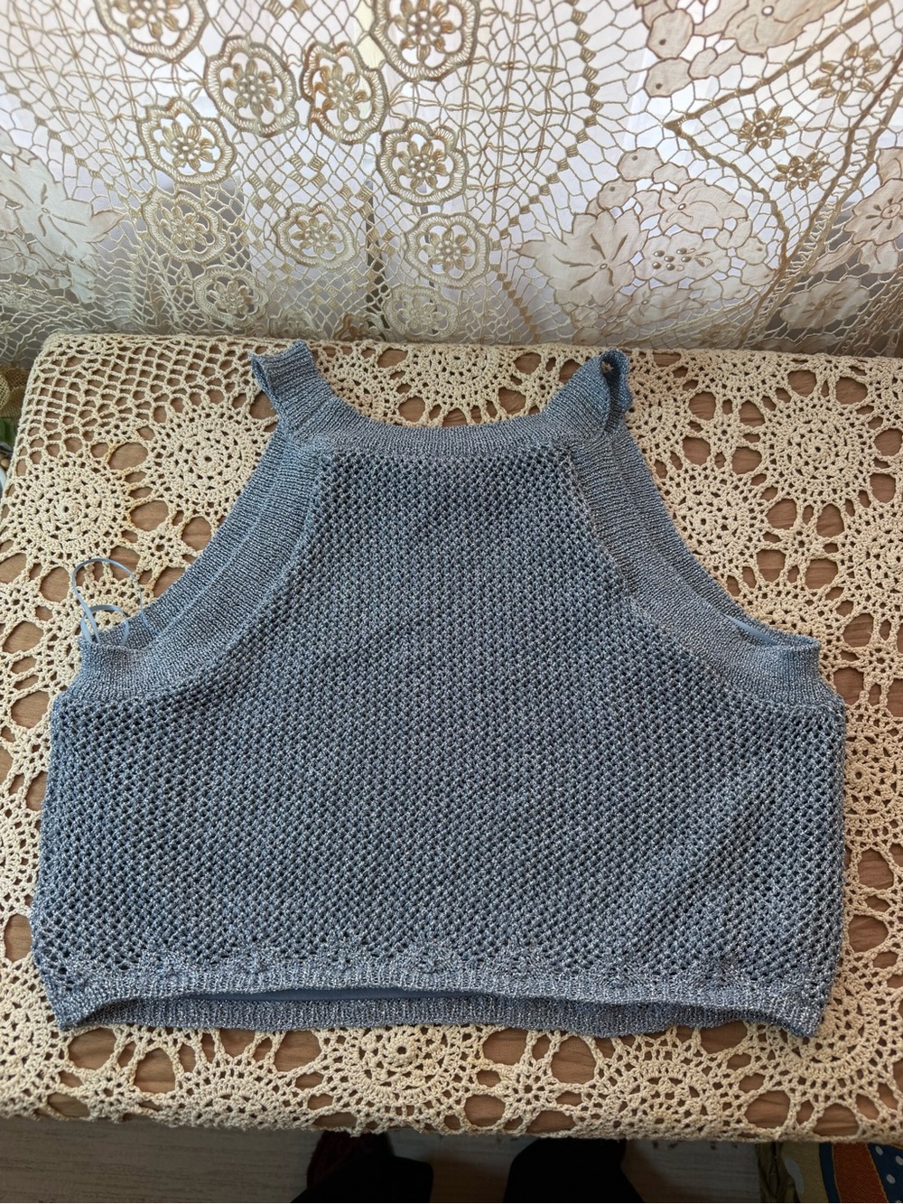 House of Harlow 1960 Light Gray Knit Cropped Tank and skirt - Picture 5 of 13
